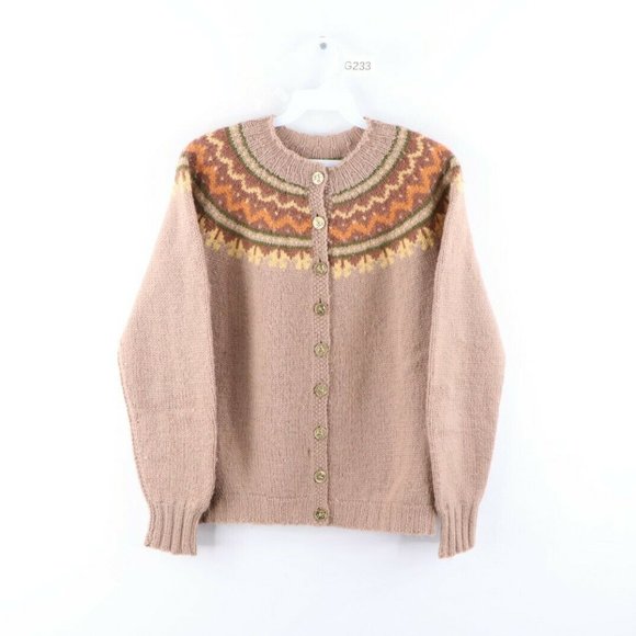 Vintage 60s Cowichan Wool Cardigan Sweater